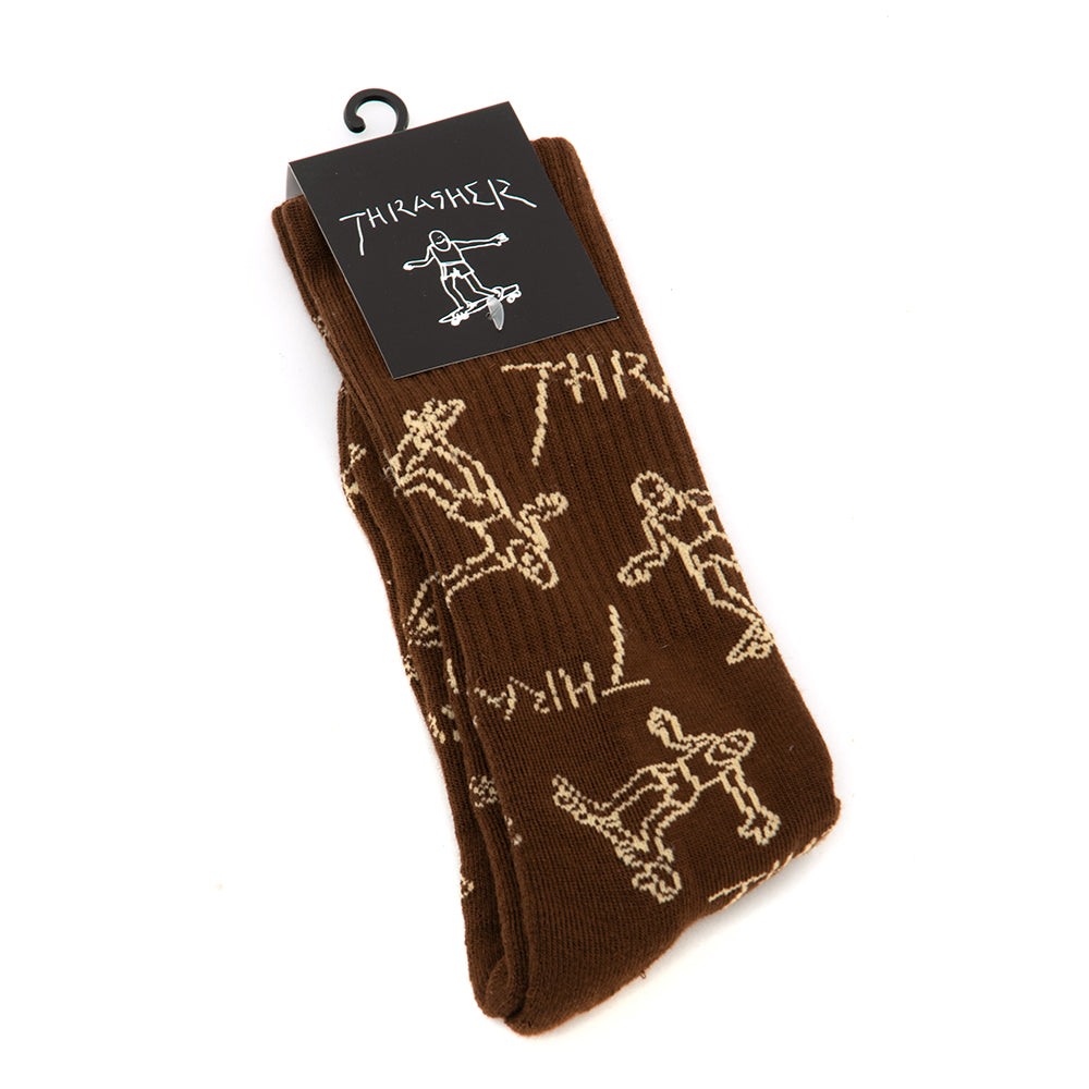 Gonz Logo Crew Sock (Brown)