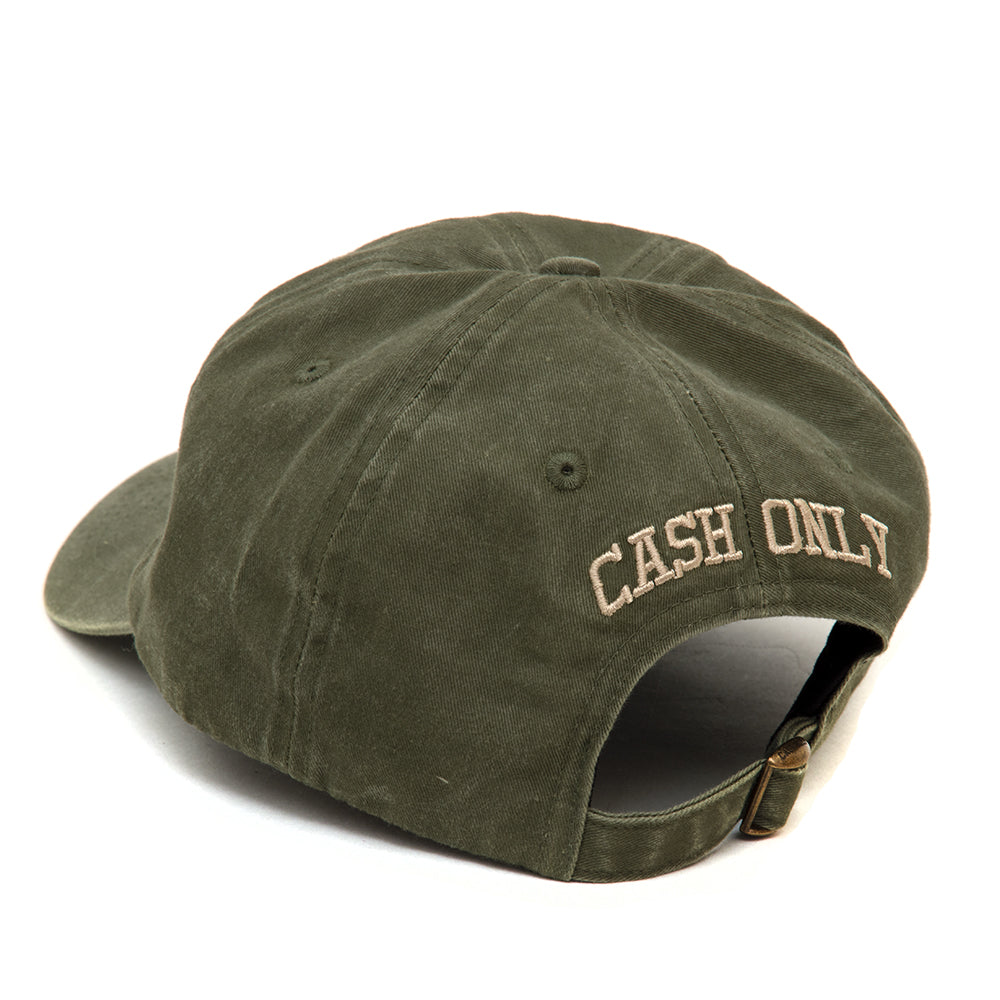 Campus 6-Panel Strapback Hat (Washed Olive)
