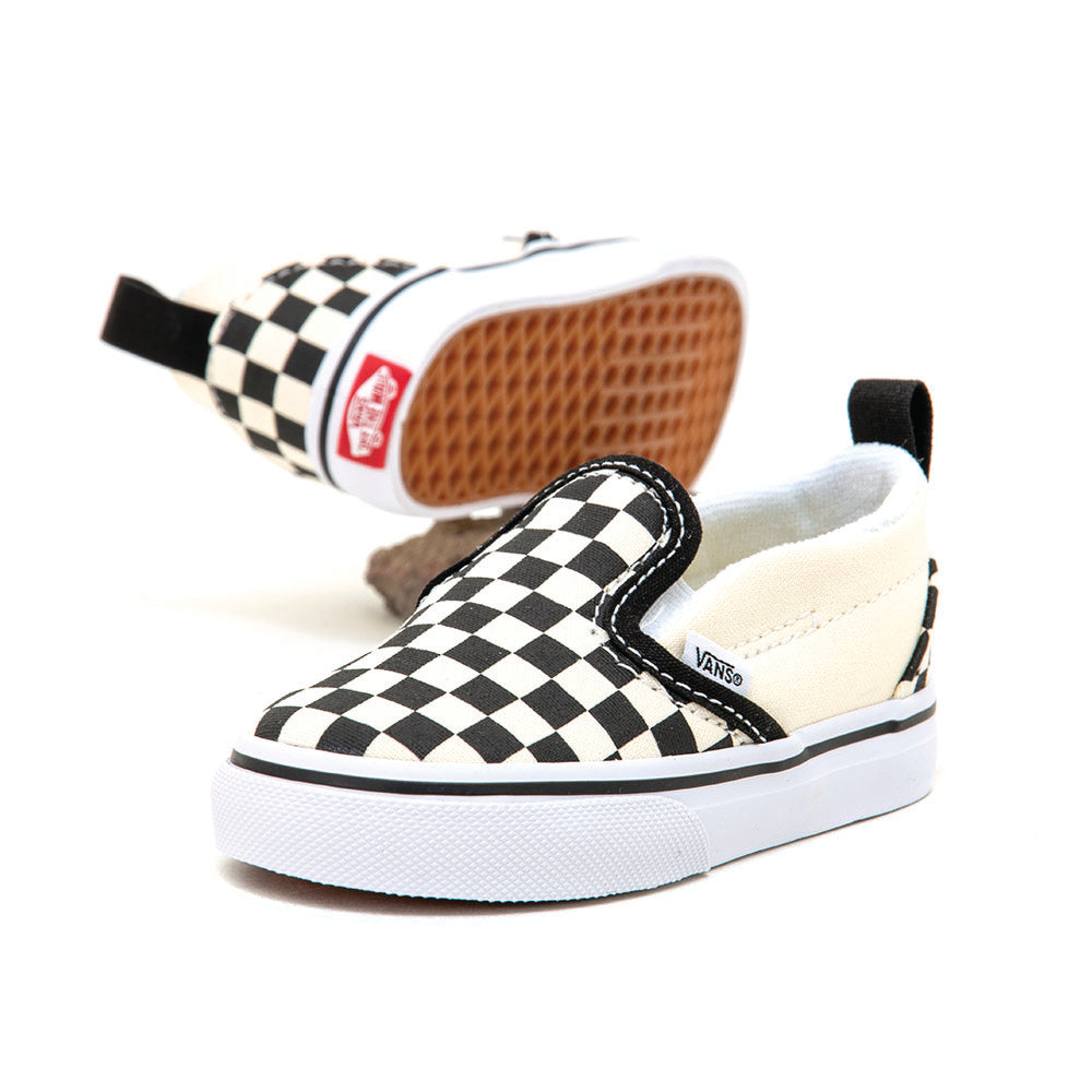 Toddler Slip-On V (Checkerboard) Black / White VBU