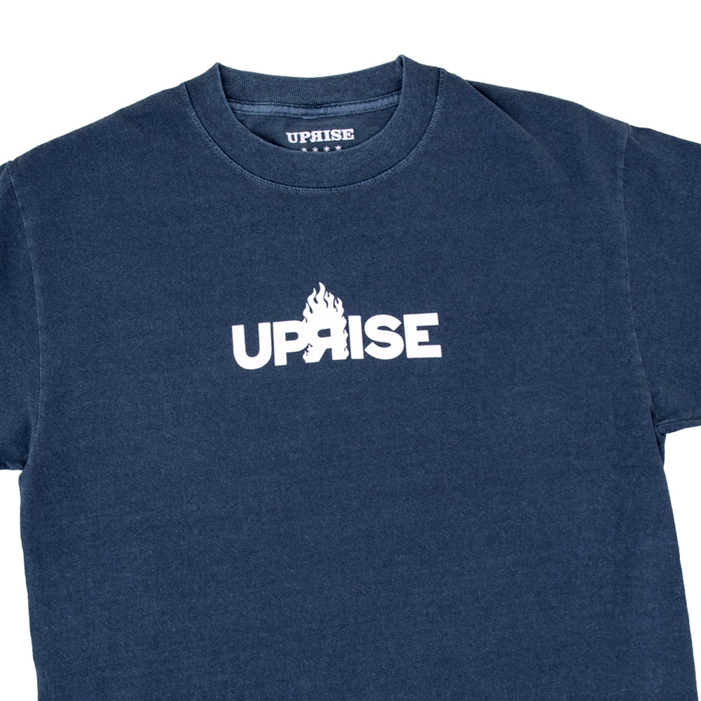 Flame Logo T-shirt (Faded Navy) – Uprise Skateshop