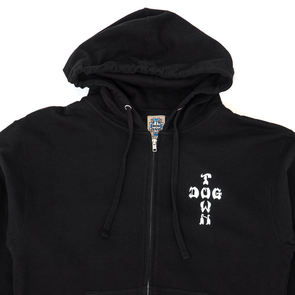 Cross Logo Zip Hooded Sweatshirt (Black)