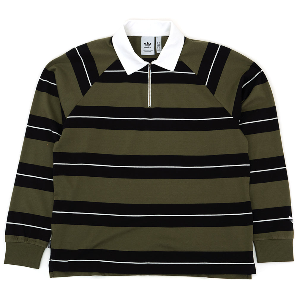 Shmoofoil CS Rugby Shirt (Olive Stripe / Black / White)