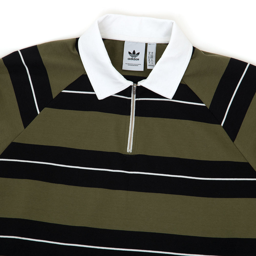 Shmoofoil CS Rugby Shirt (Olive Stripe / Black / White)