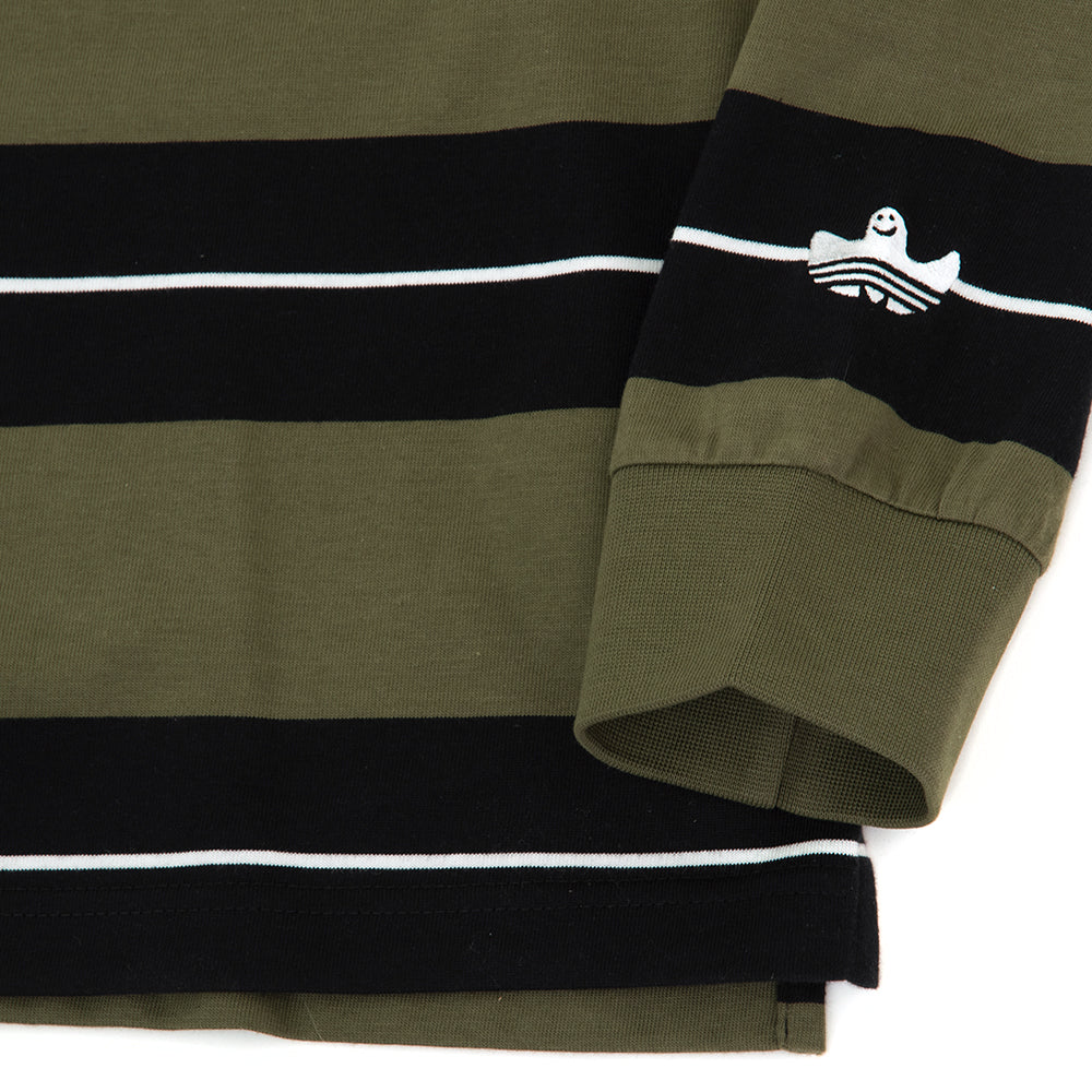 Shmoofoil CS Rugby Shirt (Olive Stripe / Black / White)
