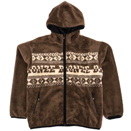 x Bronze High Pile Full Zip Sweatshirt (Brown) (S)