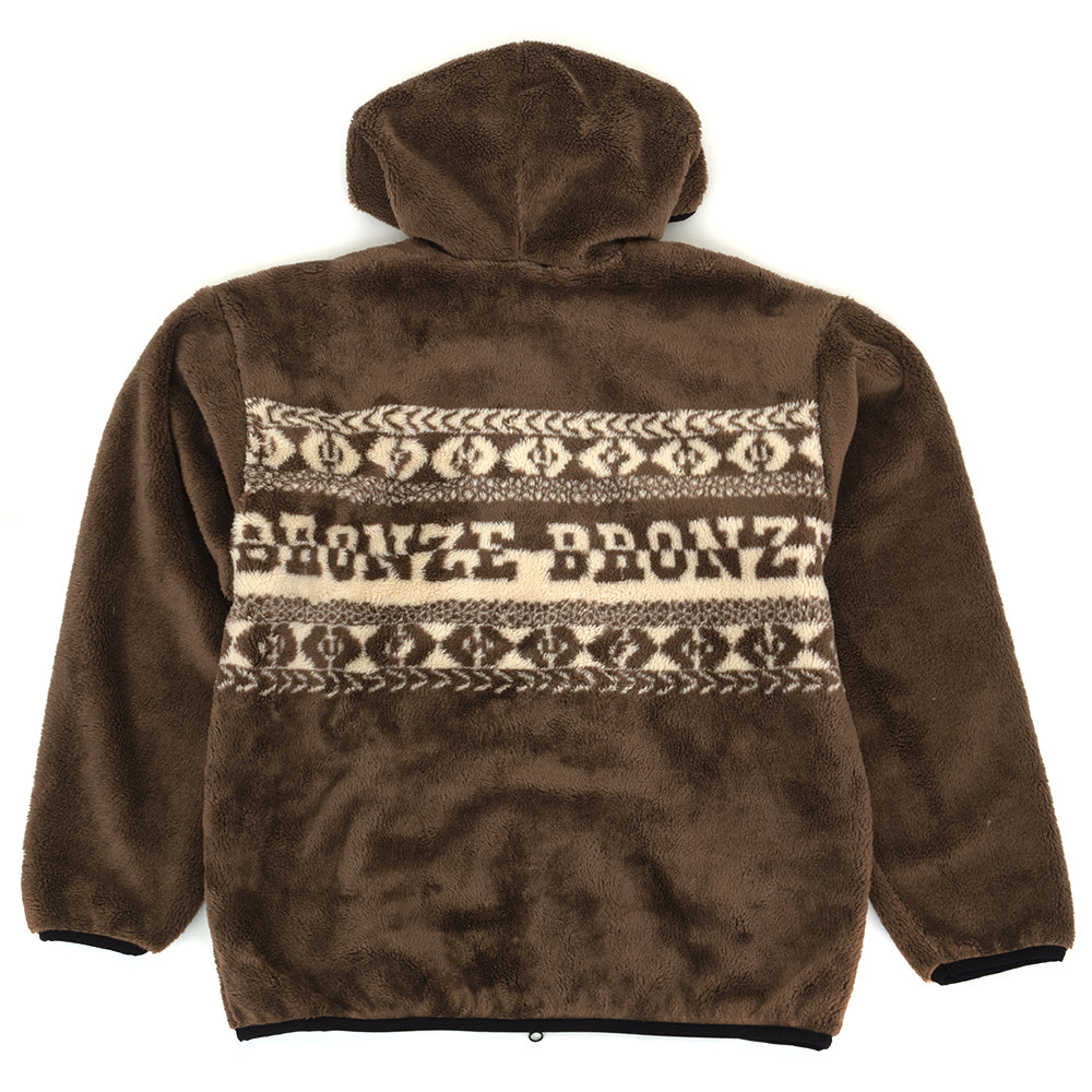 x Bronze High Pile Full Zip Sweatshirt (Brown) (S)