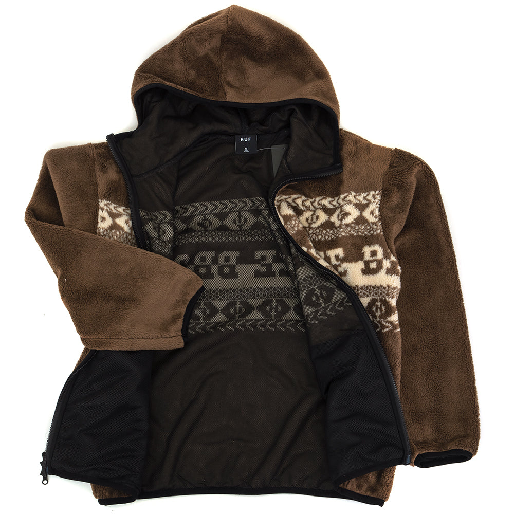 x Bronze High Pile Full Zip Sweatshirt (Brown) (S)