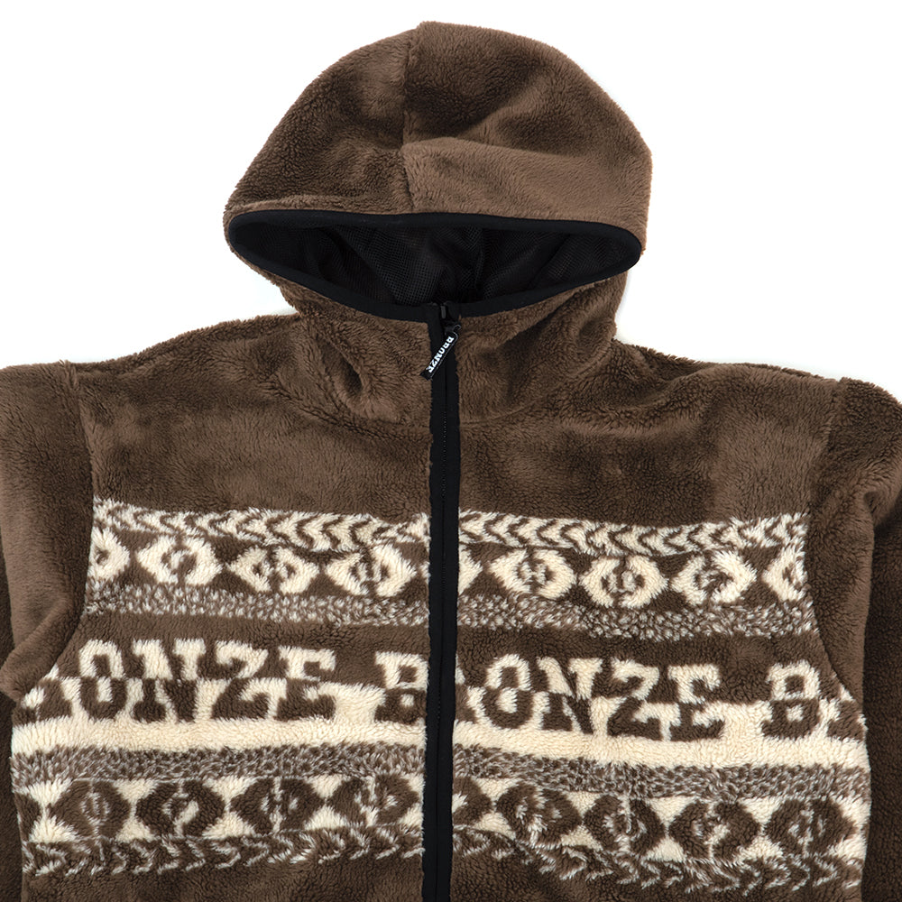 x Bronze High Pile Full Zip Sweatshirt (Brown) (S)