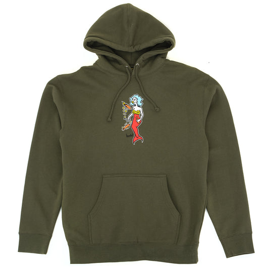 Mermaid Hooded Sweatshirt (Army Green) (S)