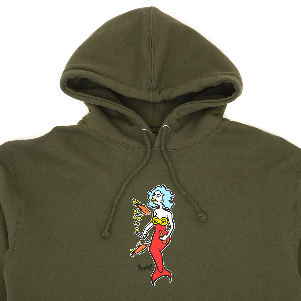 Mermaid Hooded Sweatshirt (Army Green) (S)
