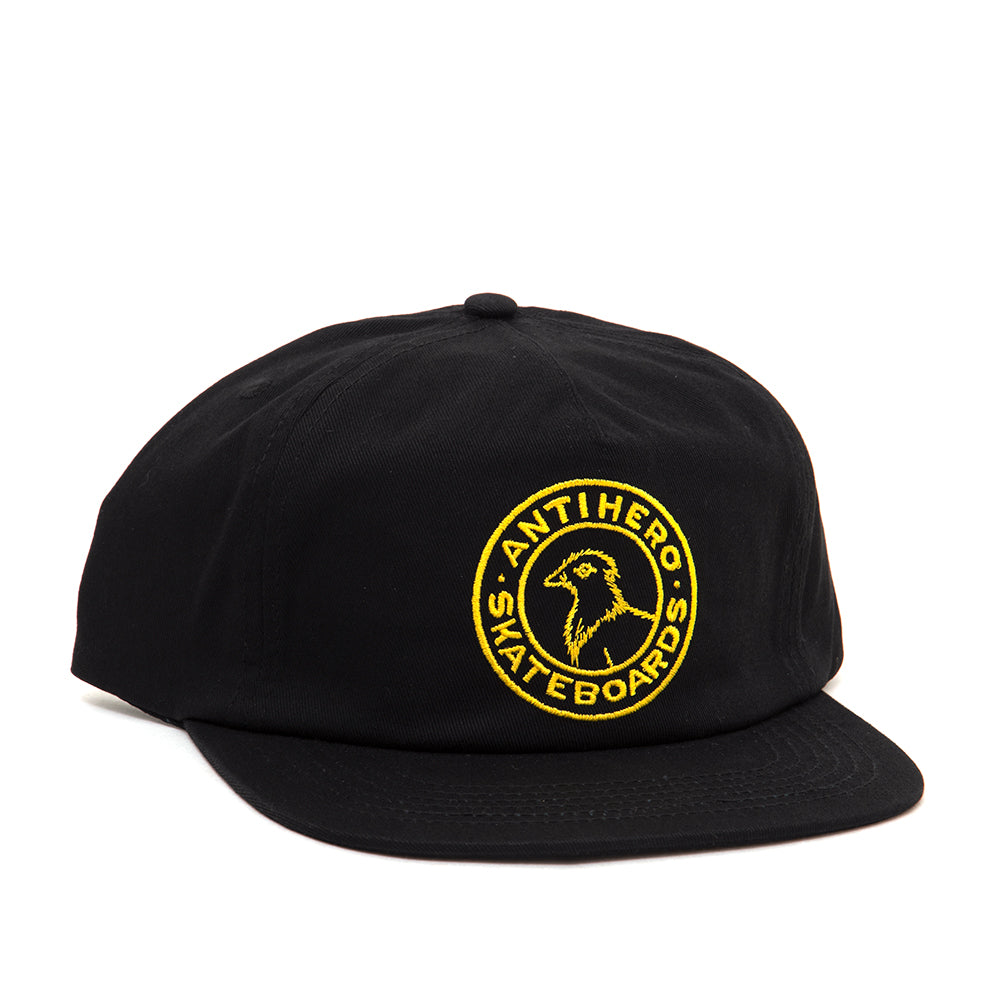 Basic Pigeon Round Snapback Hat (Black)
