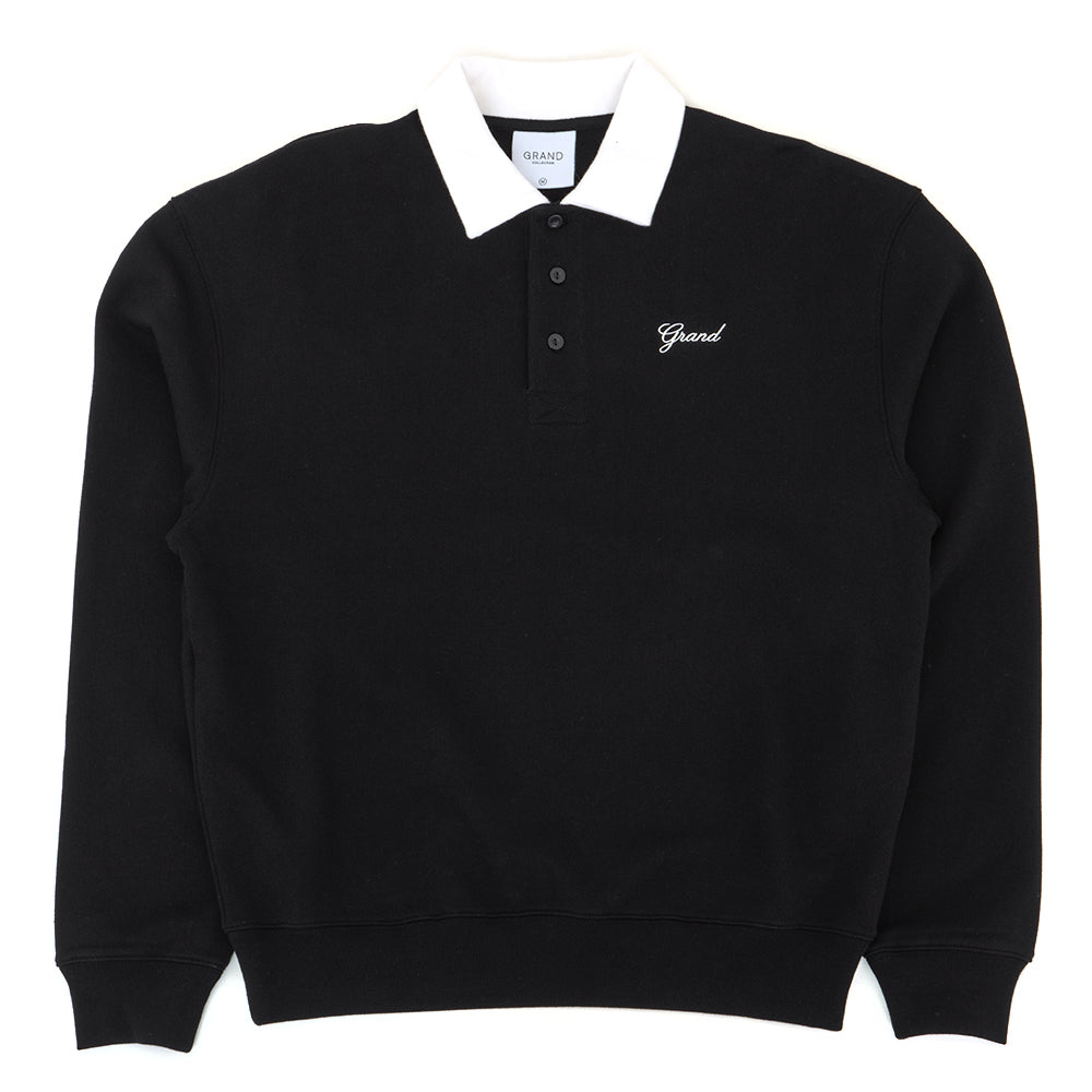 Collared Sweatshirt (Black / White)