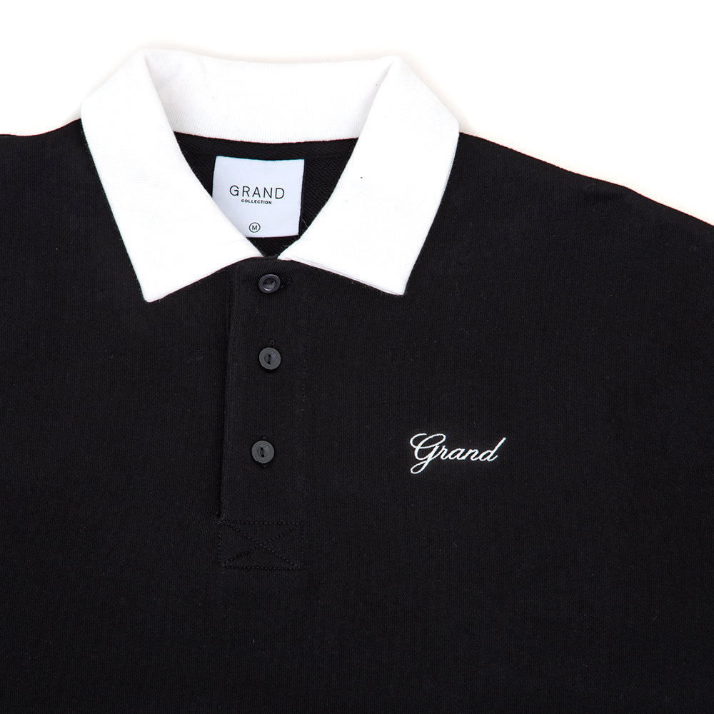 Collared Sweatshirt (Black / White)