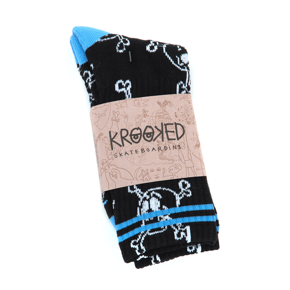 Style Crew Sock (Black / White / Blue)