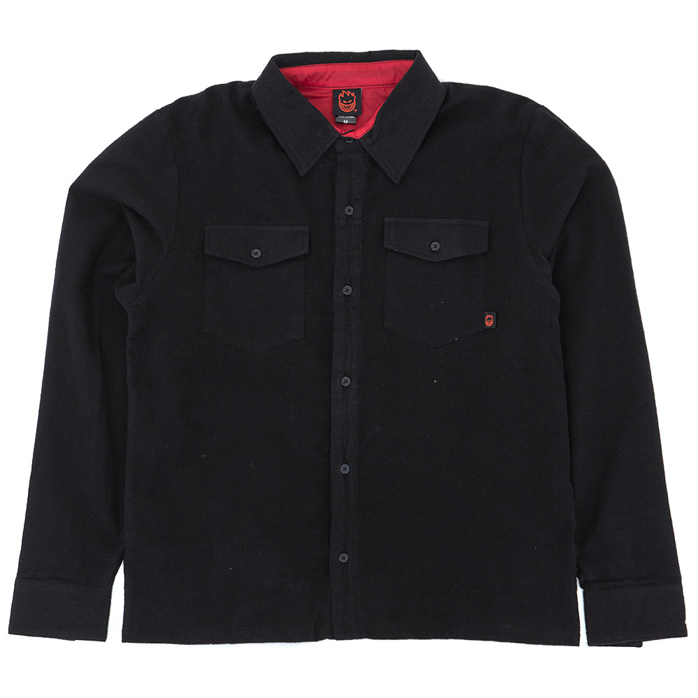Old E Embroidered Flannel Shirt (Black)