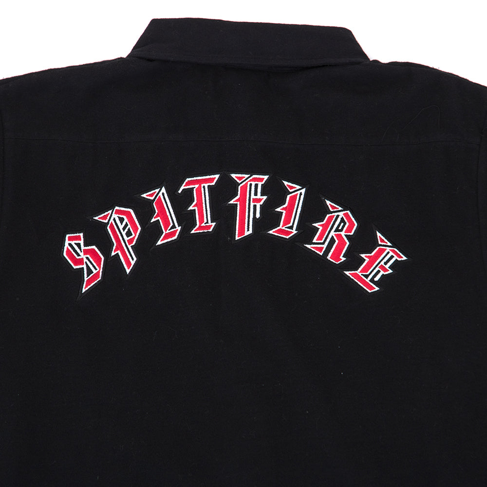 Old E Embroidered Flannel Shirt (Black)