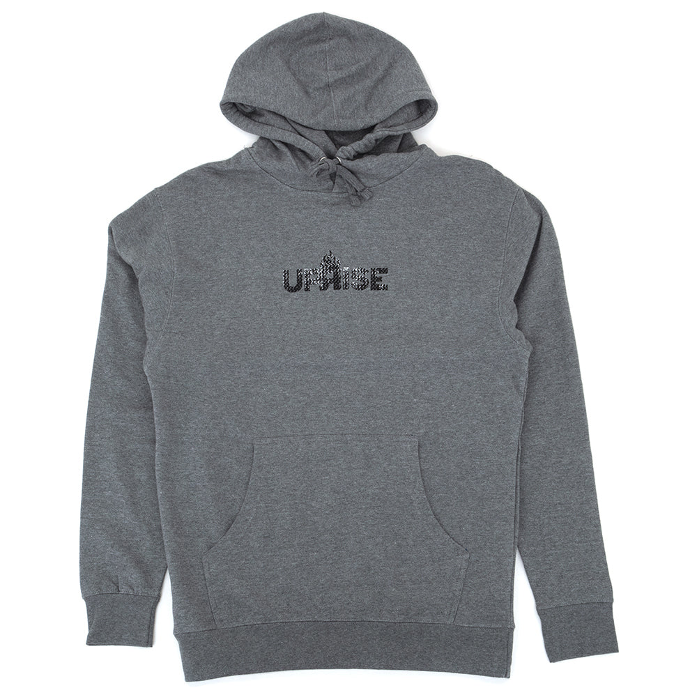 Diamond Plate Flame Logo Midweight Hoody (Gunmetal Heather) (S)