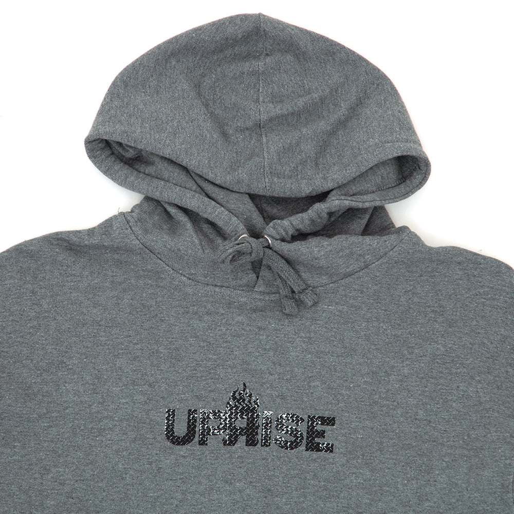 Diamond Plate Flame Logo Midweight Hoody (Gunmetal Heather) (S)