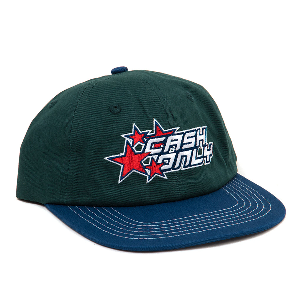 Stars 6-Panel Strapback Cap (Forest / Navy)