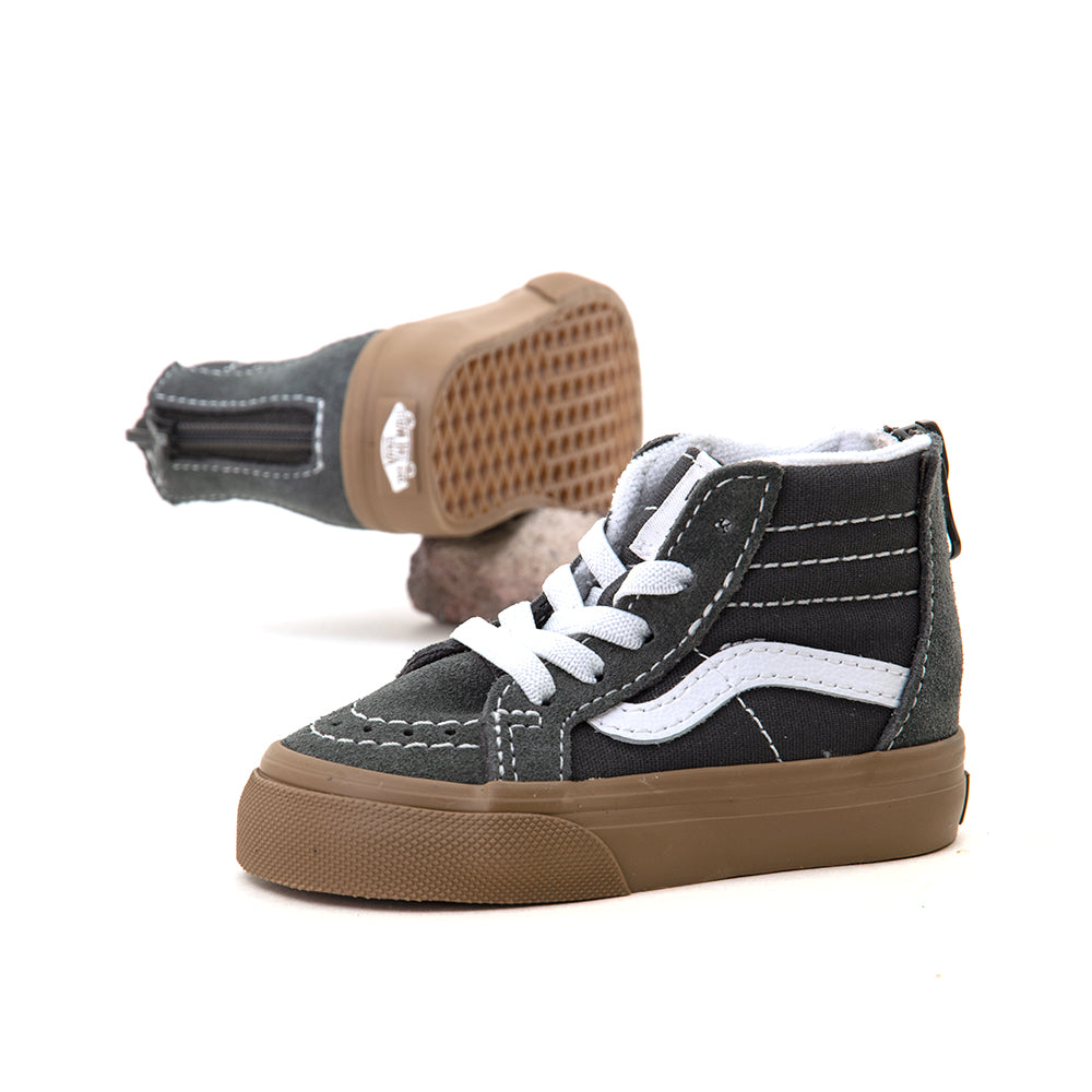 Toddler Sk8-Hi Zip (Gum Grey / True White) VBU