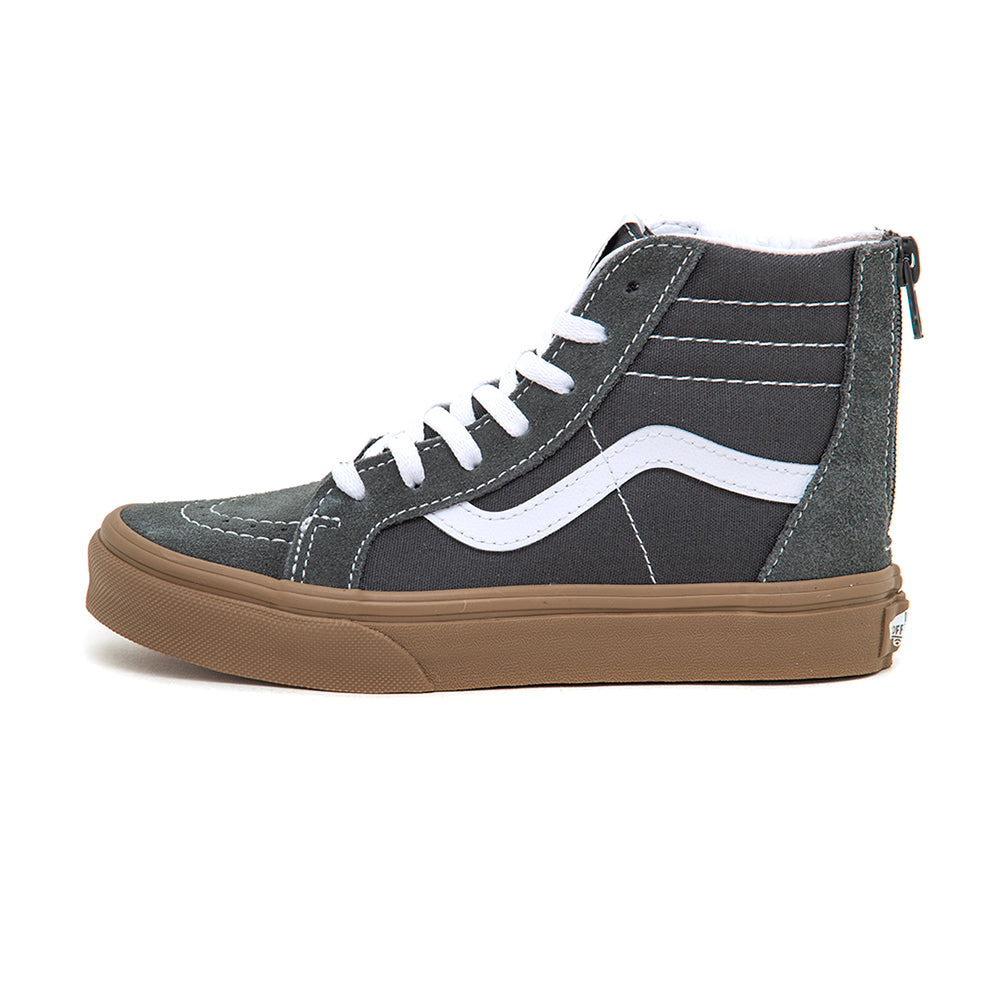Youth Sk8-Hi Zip (Gum Grey / True White) VBU