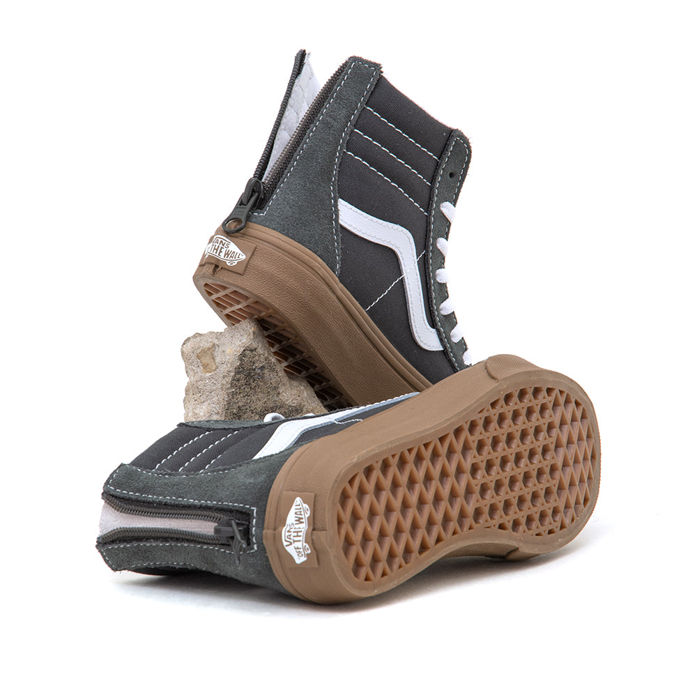 Youth Sk8-Hi Zip (Gum Grey / True White) VBU