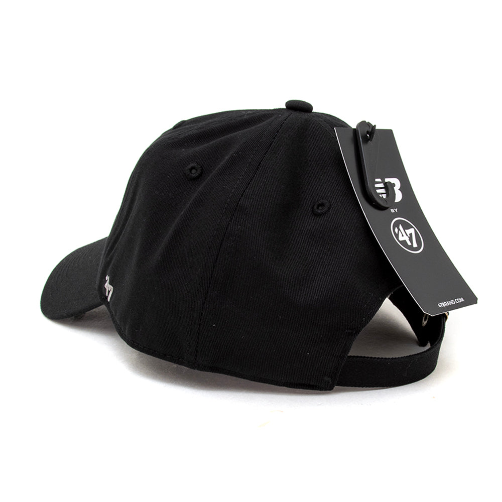 '47 Numeric Clean Up 6 Panel Strapback Hat (Black / Dark Silver Metallic)