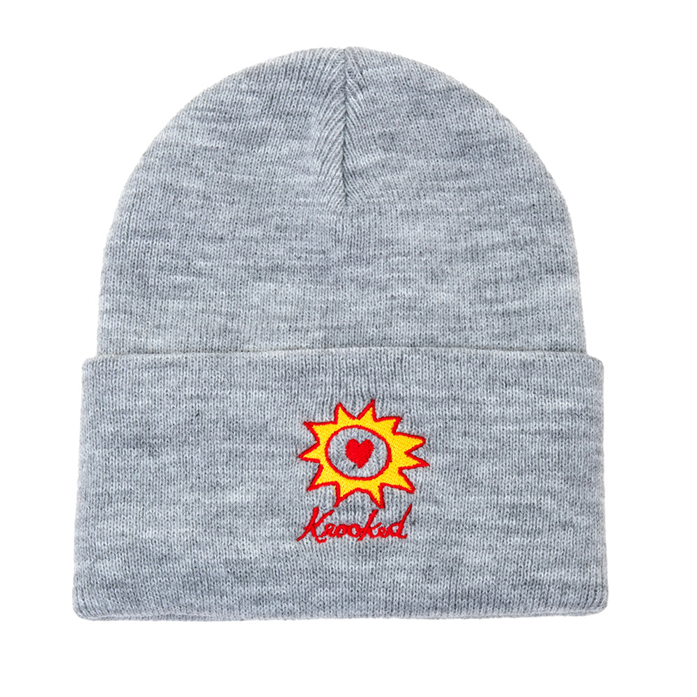 Sun Heart Cuff Beanie (Heather Grey)