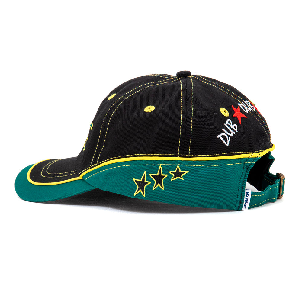 Dub 6 Panel Strapback Hat (Black / Green)