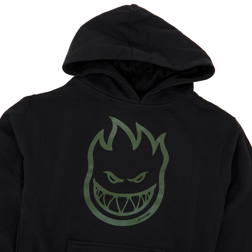 Youth Bighead Hooded Sweatshirt (Black / Olive)