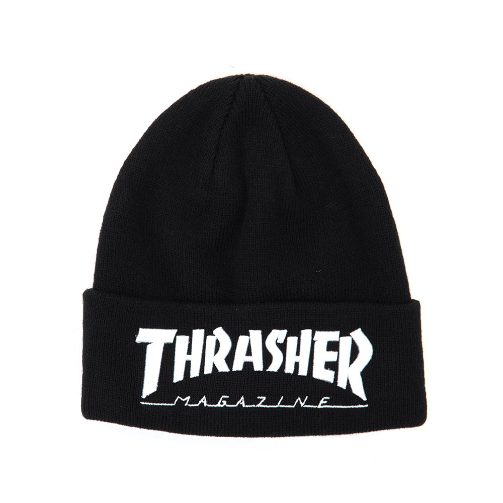 Embroidered Logo Beanie (Black / White)
