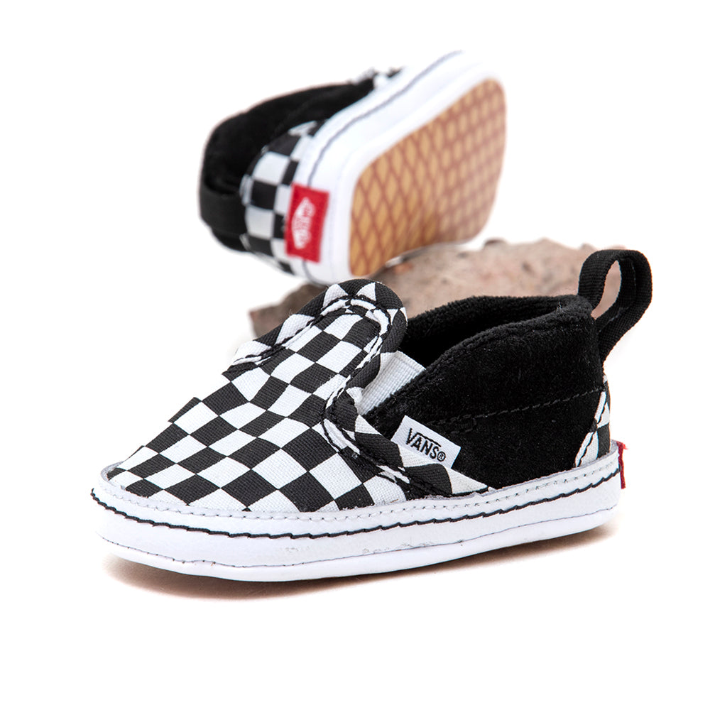 Infant Slip-On V Crib (Checker) Black / True White VBU