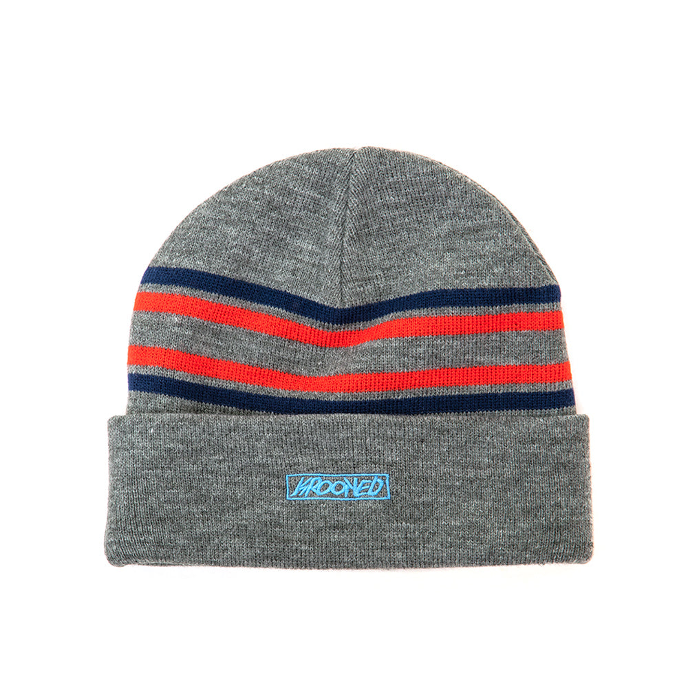 Moonsmile Script Cuff Beanie (Heather / Blue / Red)