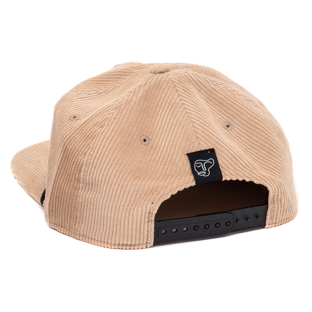 The Cutless 5 Panel Corduroy Snapback Hat (Tan)