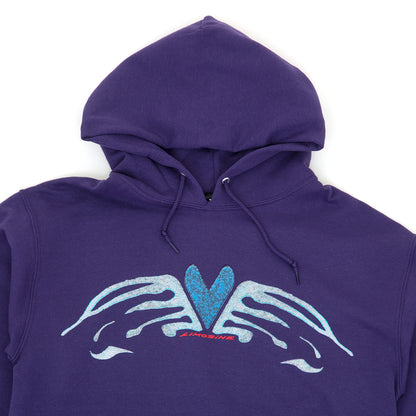 Heart Wings Hooded Sweatshirt (Dark Purple)
