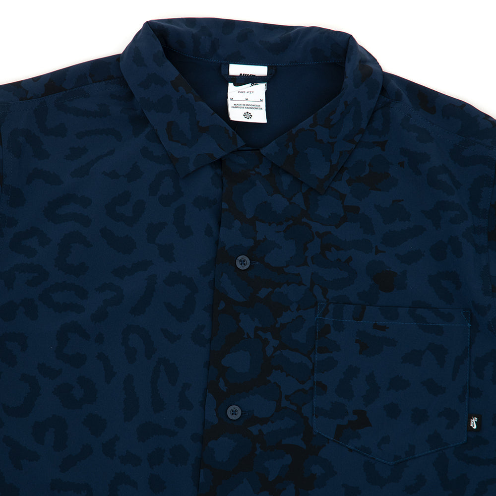 Print Bowler S/S Button-Up Skate Shirt (Midnight Navy)