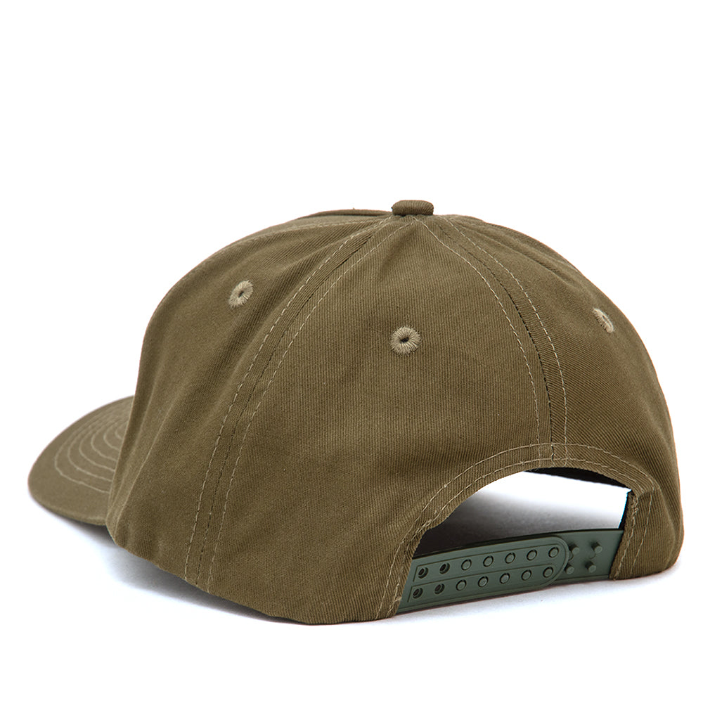 Dino Logo 5 Panel Snapback Hat (Olive)