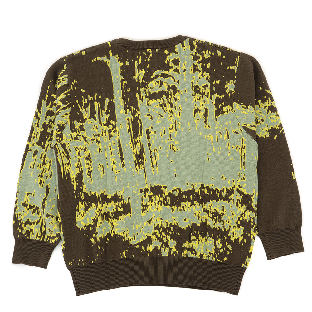 Forest Jacquard Knit Sweater (Brown) (S)