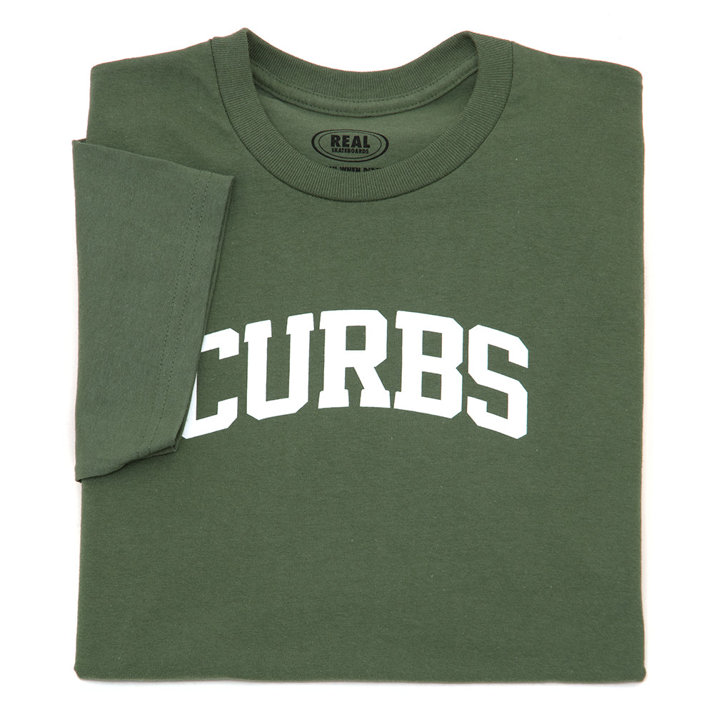 Curbs S/S T-Shirt (Military Green / White)