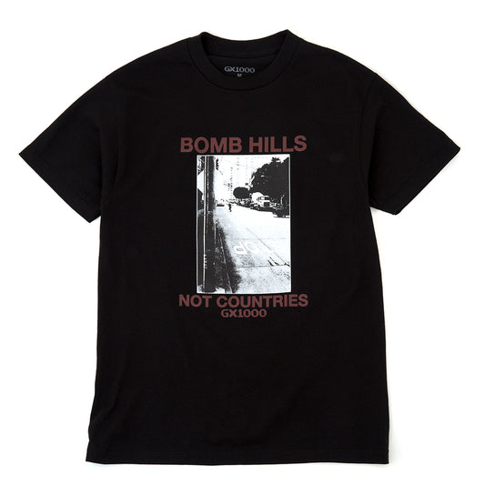 Bomb Hills Not Countries S/S T-Shirt (Black / Burgundy)