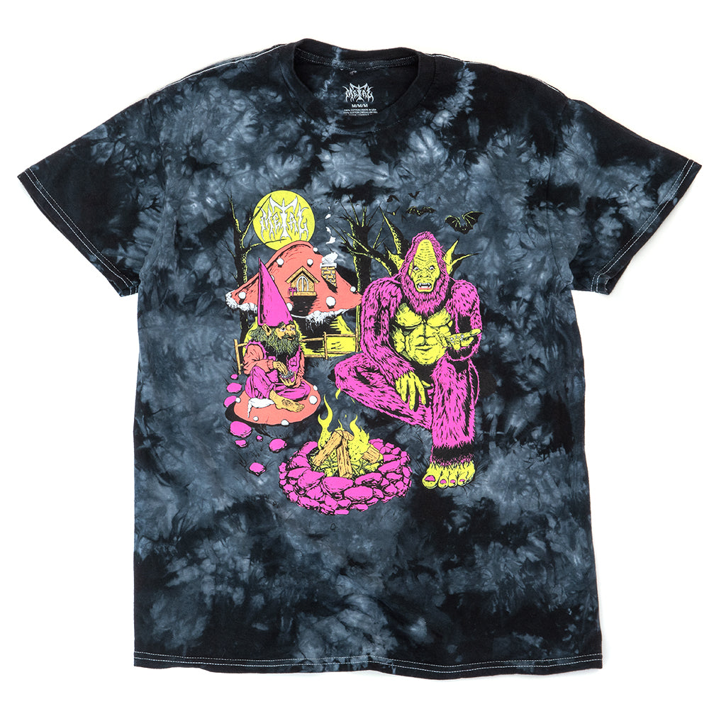 Gnome Meets Bigfoot Tie Dye T-Shirt (Black)