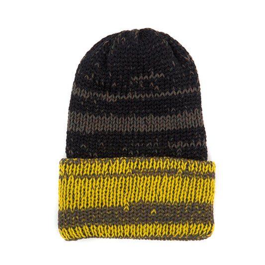 O.G. Fold Beanie (Black / Brown / Yellow)