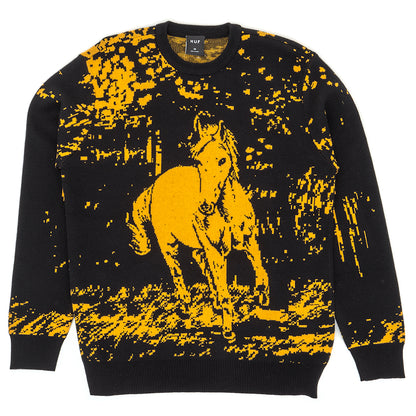 #5 Horse Crewneck Sweater (Black)