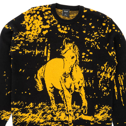 #5 Horse Crewneck Sweater (Black)