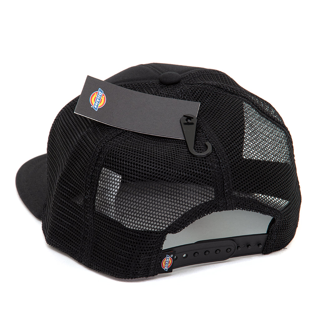 Woven Trucker Snapback Hat (Black)