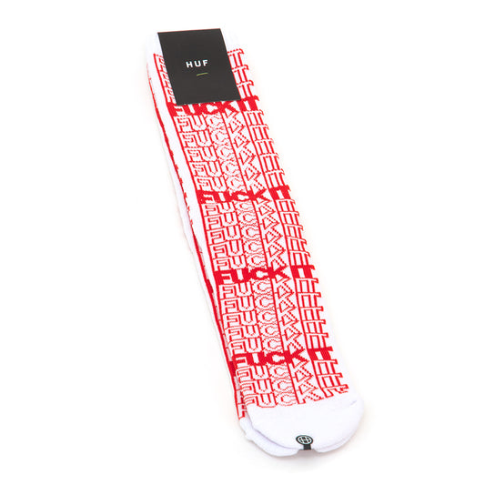 Fuck It Repeat Crew Sock (White)