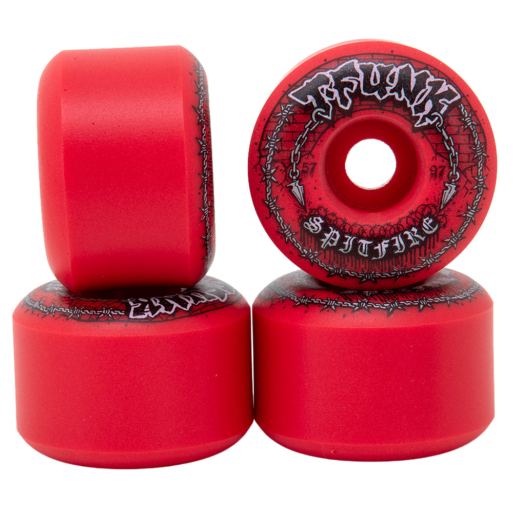 57mm Formula Four Radial Full T-Funk Raw Wheel - Red (97D)