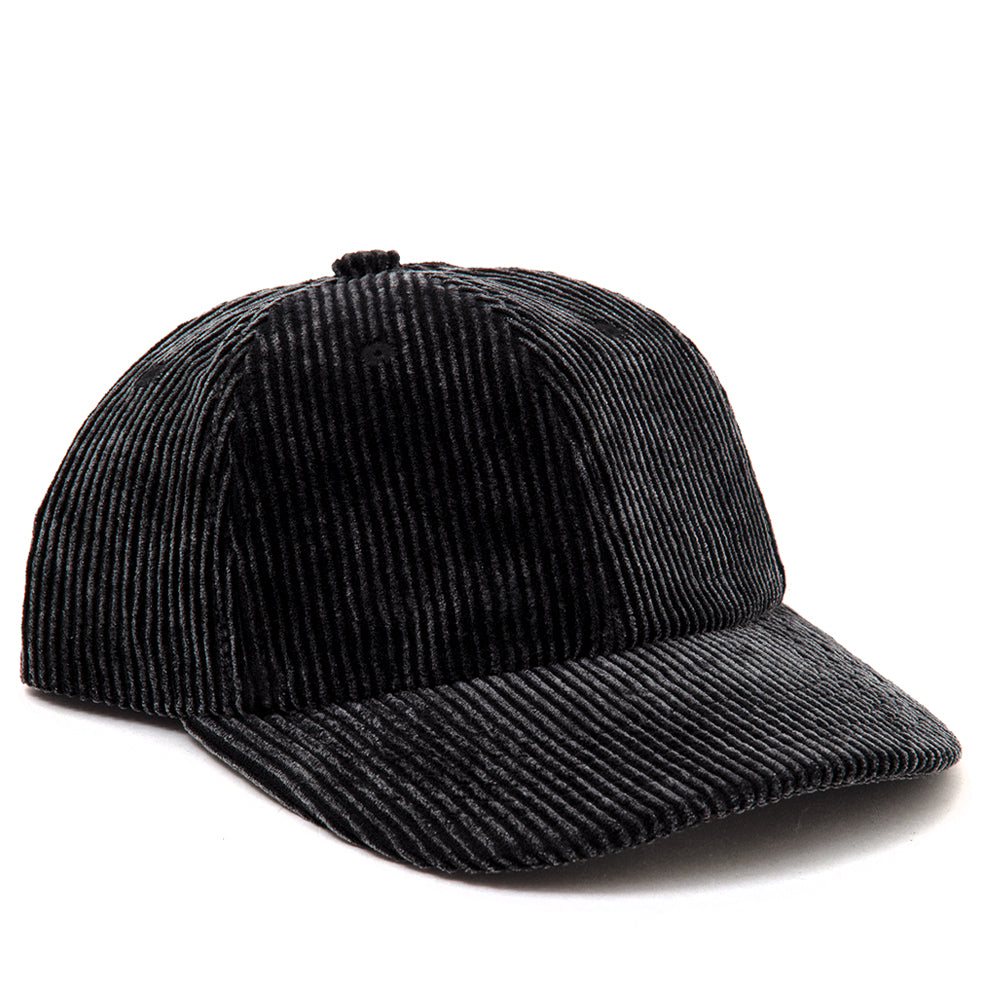 Corduroy Strapback Overdye Hat (Black)