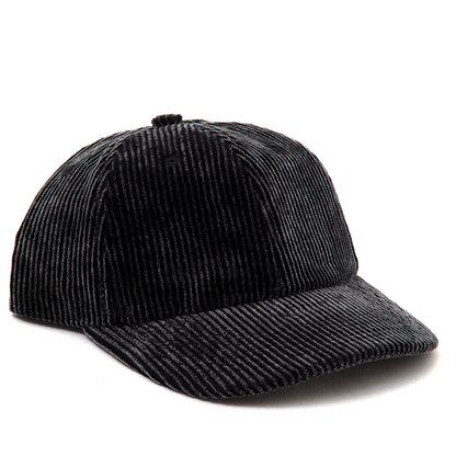 Corduroy Strapback Overdye Hat (Black)