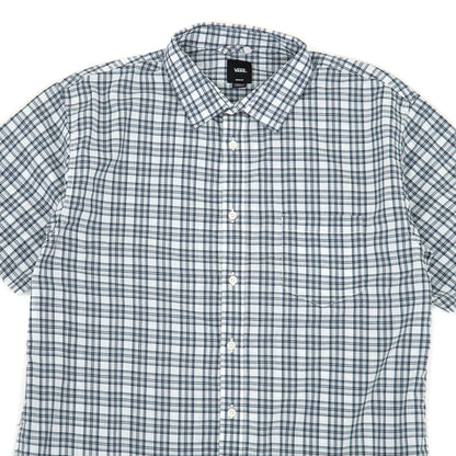 Wilshire Mini Plaid S/S Woven Buttondown Shirt (Marshmallow / Dress Blues) VBU